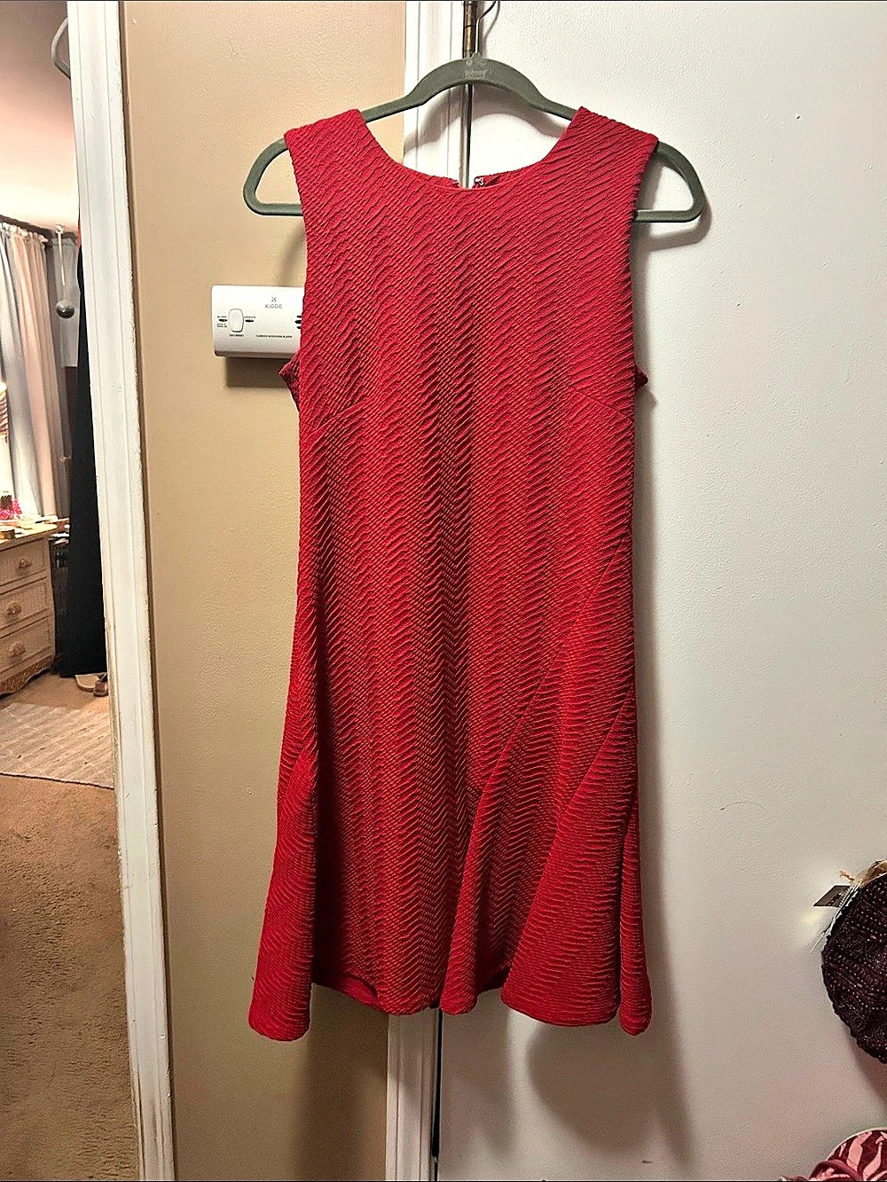 Calvin Klein Red Textured Mini Dress Size 8 Like New